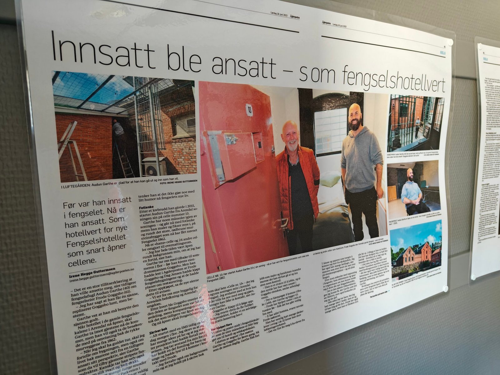 Agderposten artikkel - Fra innsatt til ansatt ved Arendal Fengsel